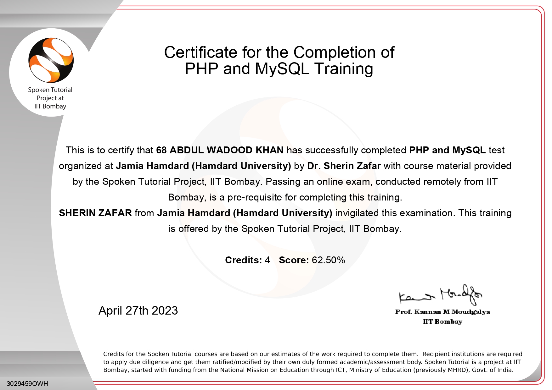 Certificate 3